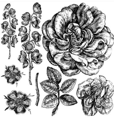 Lady of Shallot 12x12 Decor Stamps (30x30cm) 2 sayfa