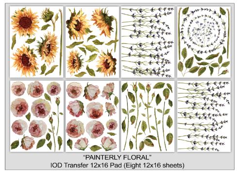 Painterly Flowers Transfer Pad 30x40cm (8 sayfa)