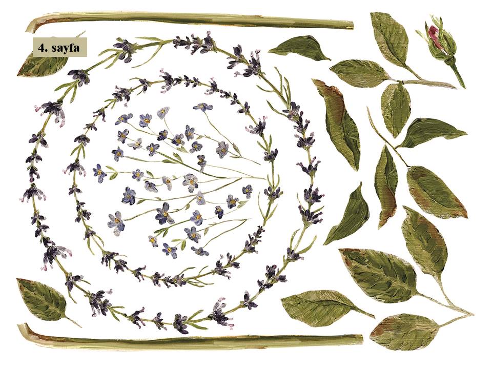 Painterly Flowers Transfer Pad 30x40cm (8 sayfa)