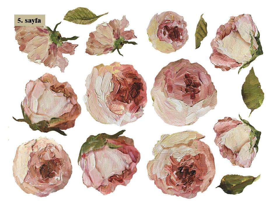 Painterly Flowers Transfer Pad 30x40cm (8 sayfa)