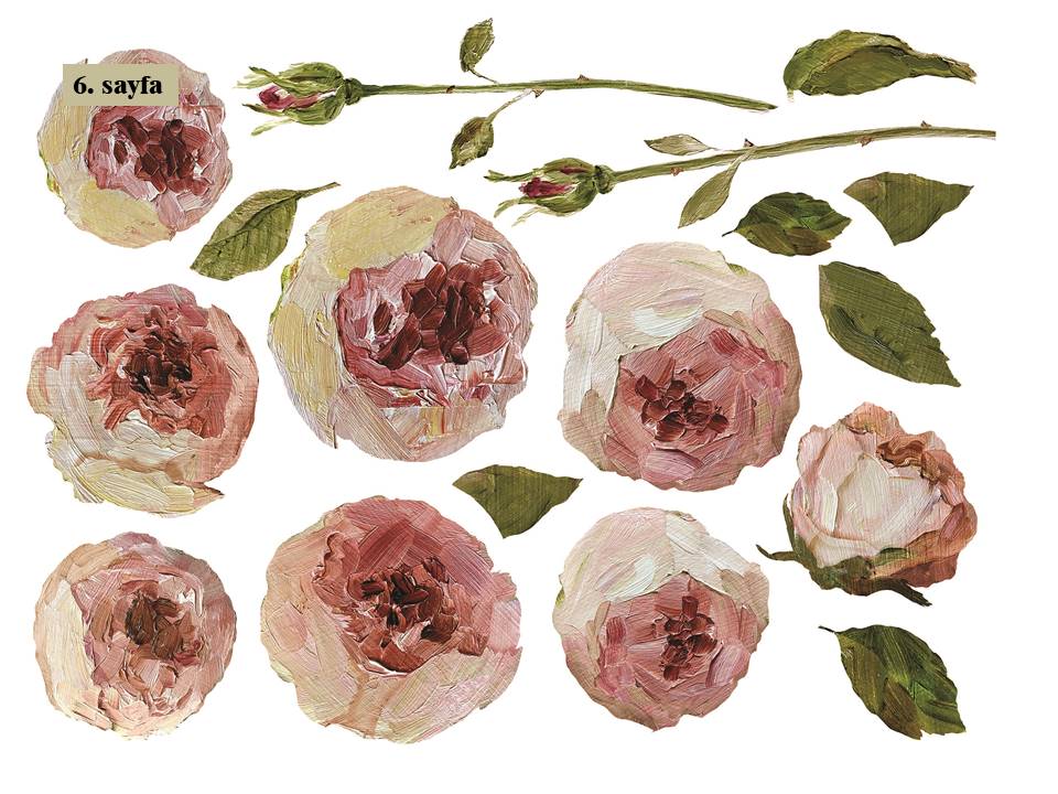 Painterly Flowers Transfer Pad 30x40cm (8 sayfa)