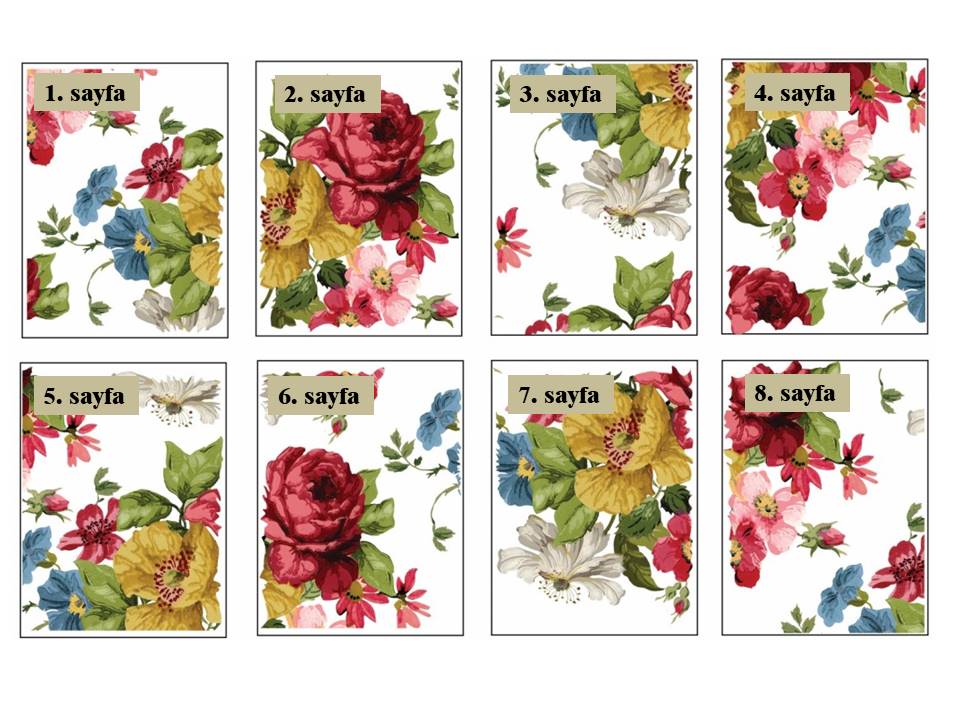Wall Flower Decor Transfer Pad 40x30cm (8 sayfa)