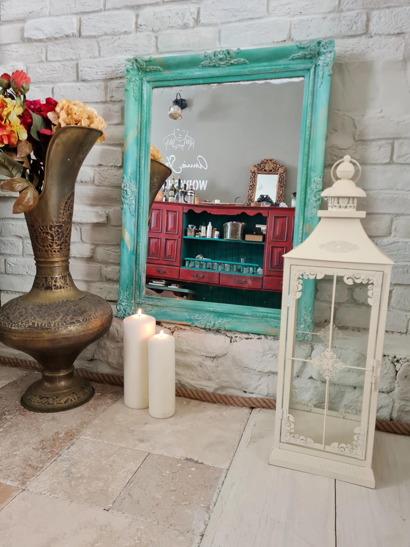 Yeşil tonlamalı Vintage Ayna