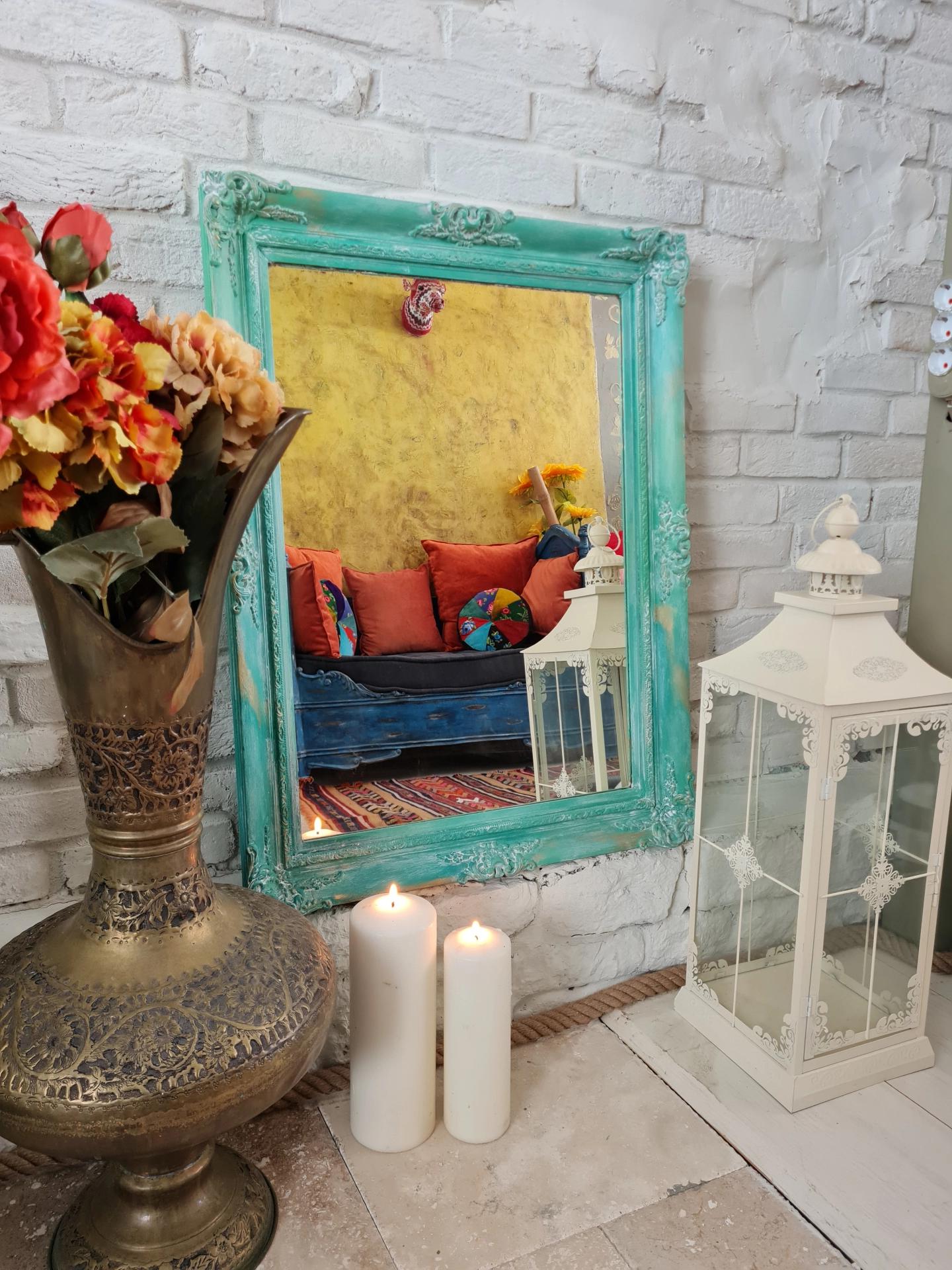 Yeşil tonlamalı Vintage Ayna