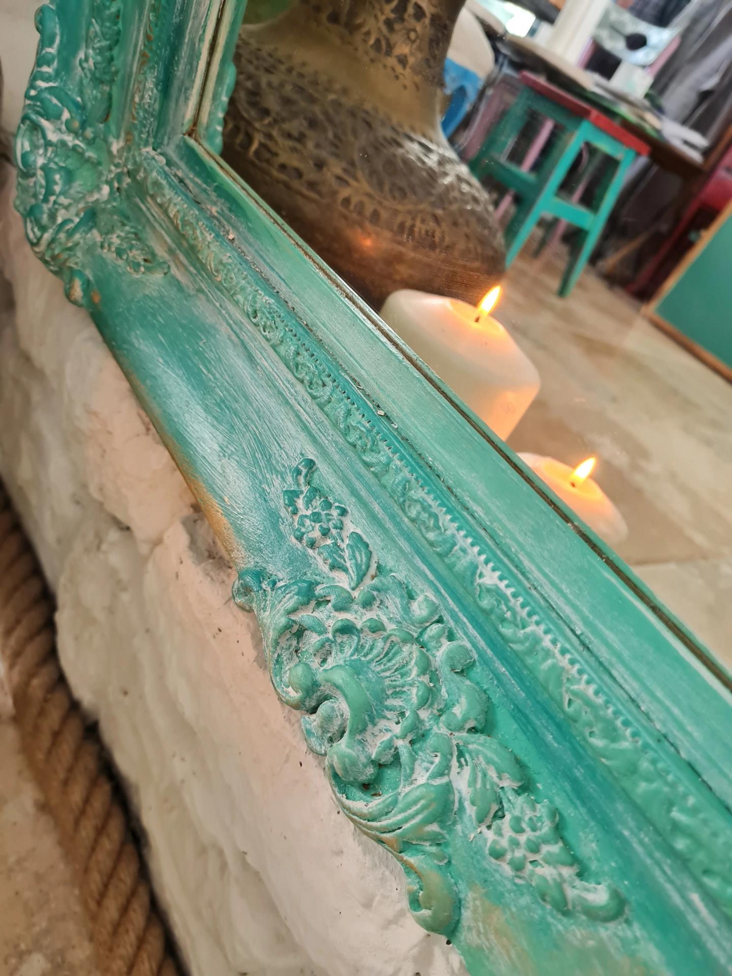 Yeşil tonlamalı Vintage Ayna