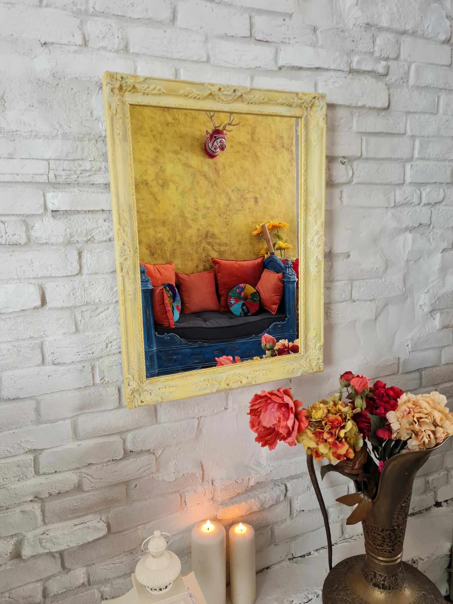 Sarı tonlamalı Vintage Ayna