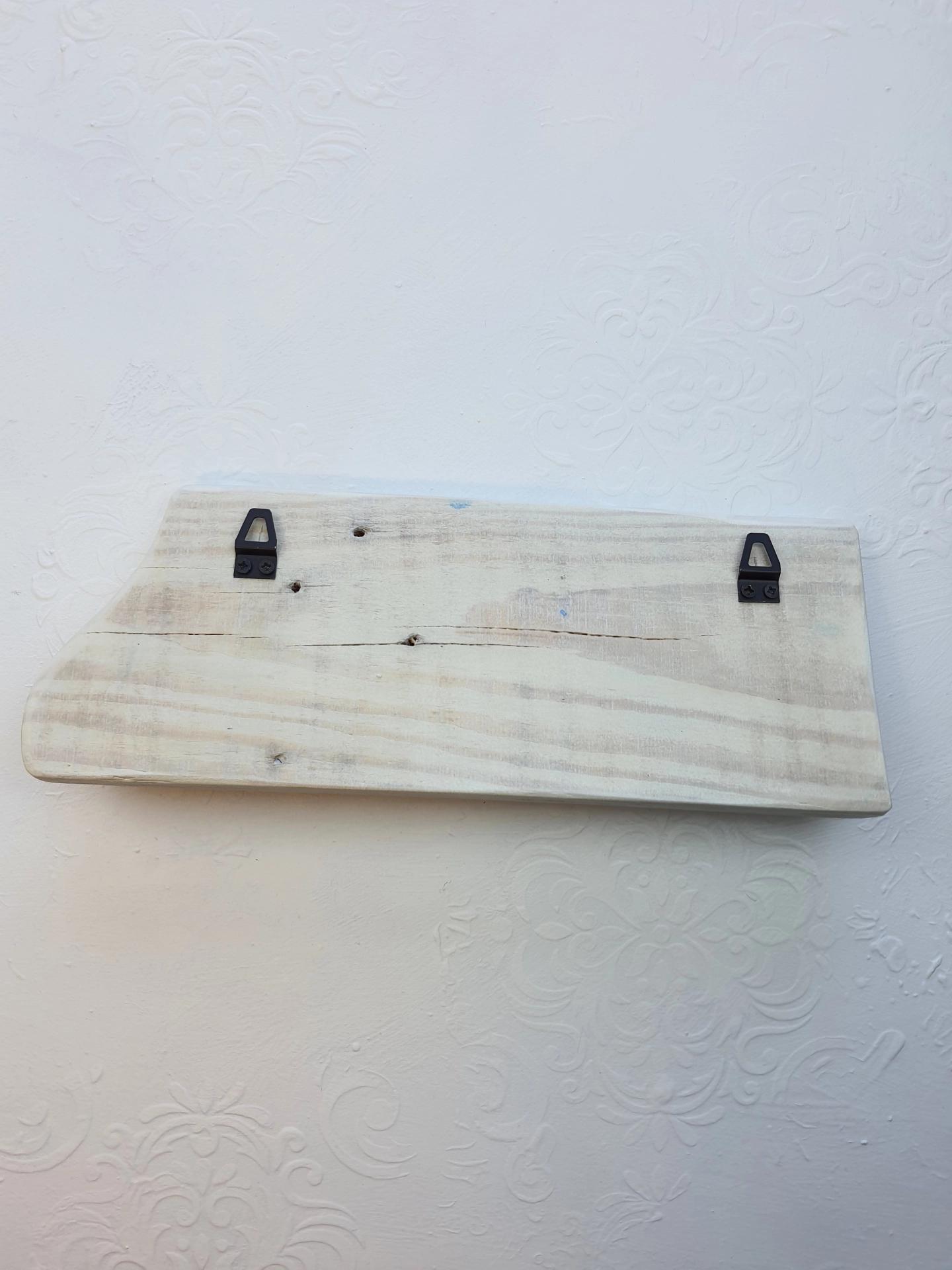 Masif Ahşap Beyaz Askı - üçlü