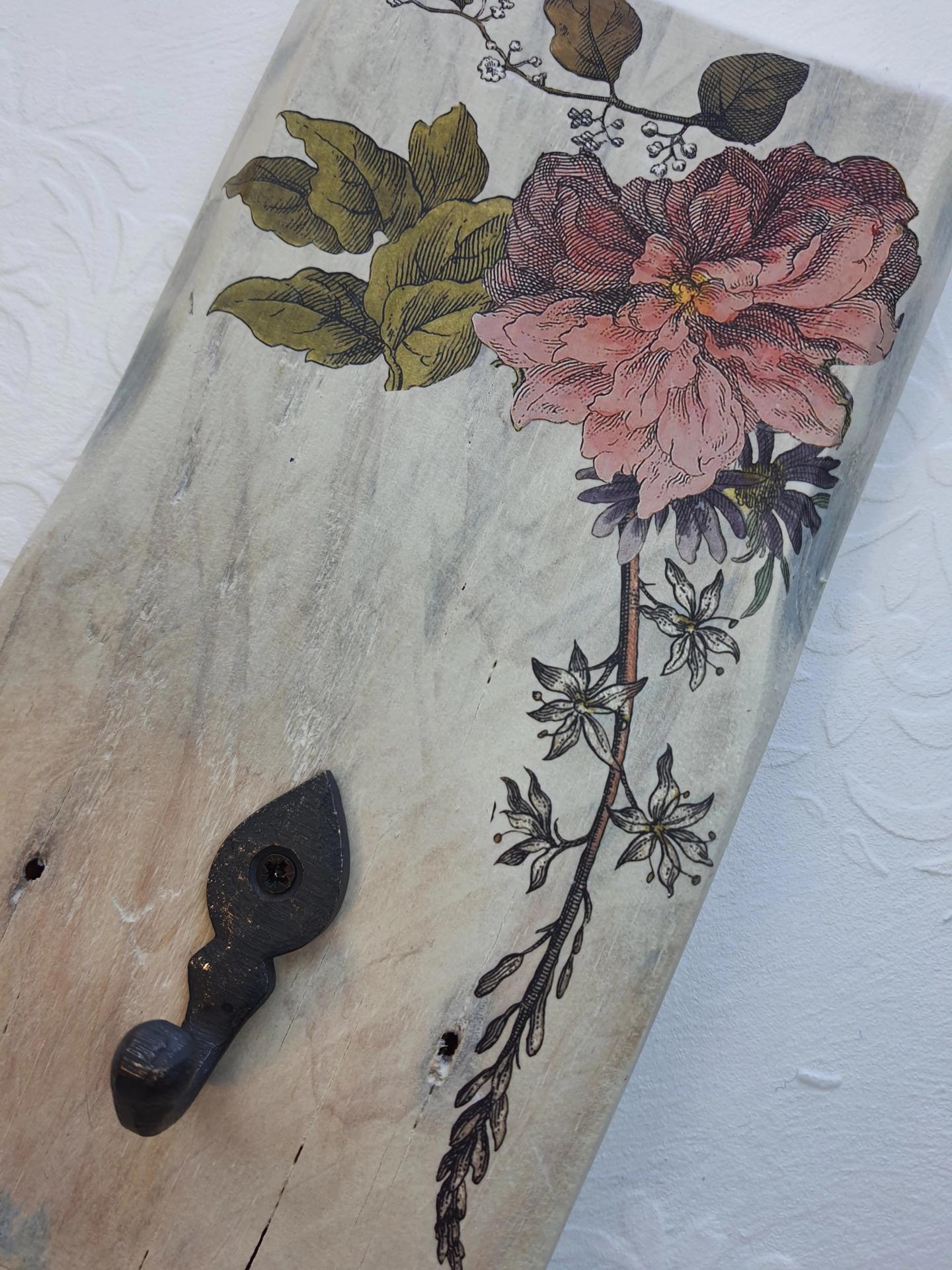 Masif Ahşap Beyaz Askı - tekli #1