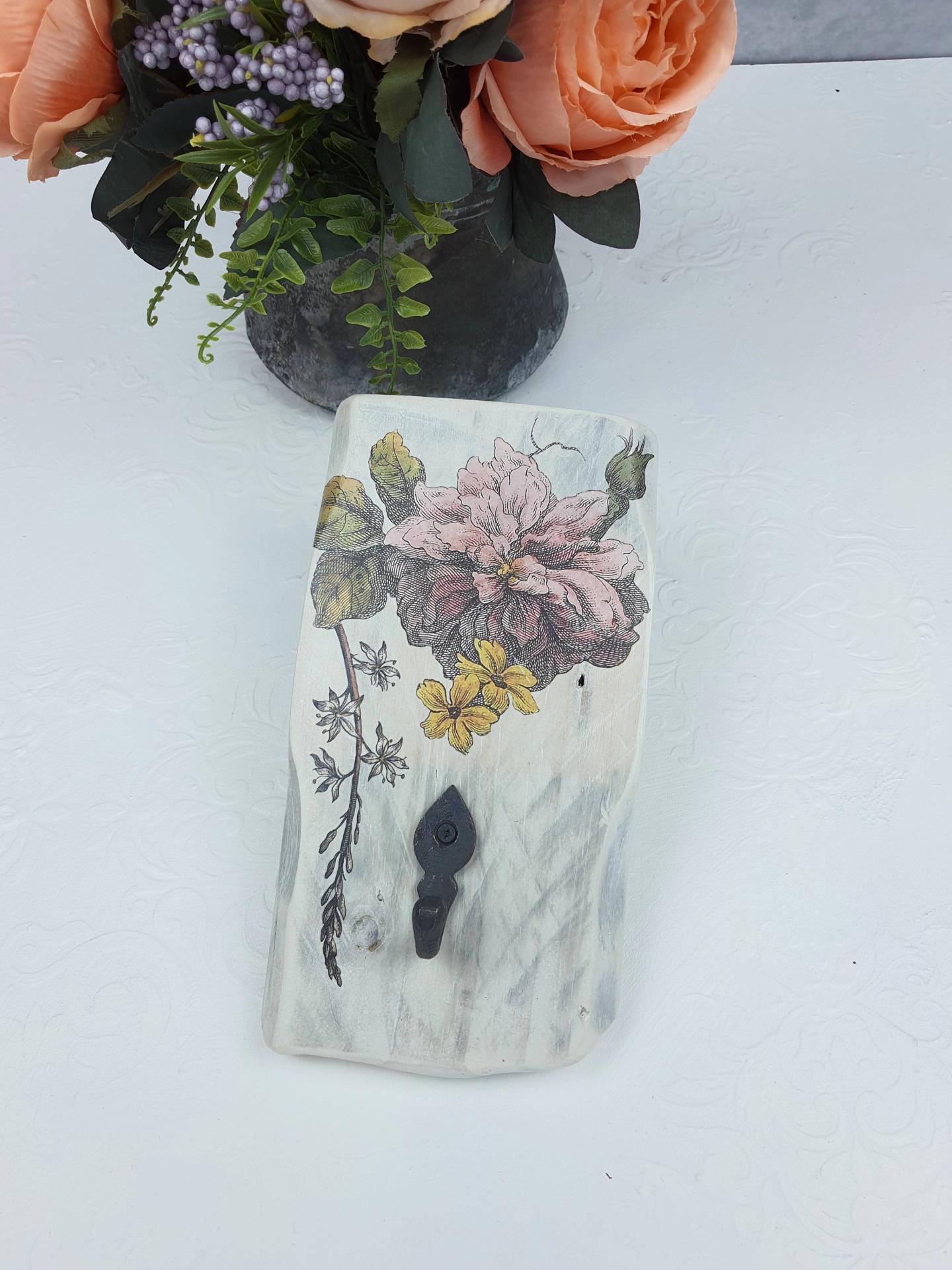 Masif Ahşap Beyaz Askı - tekli #2