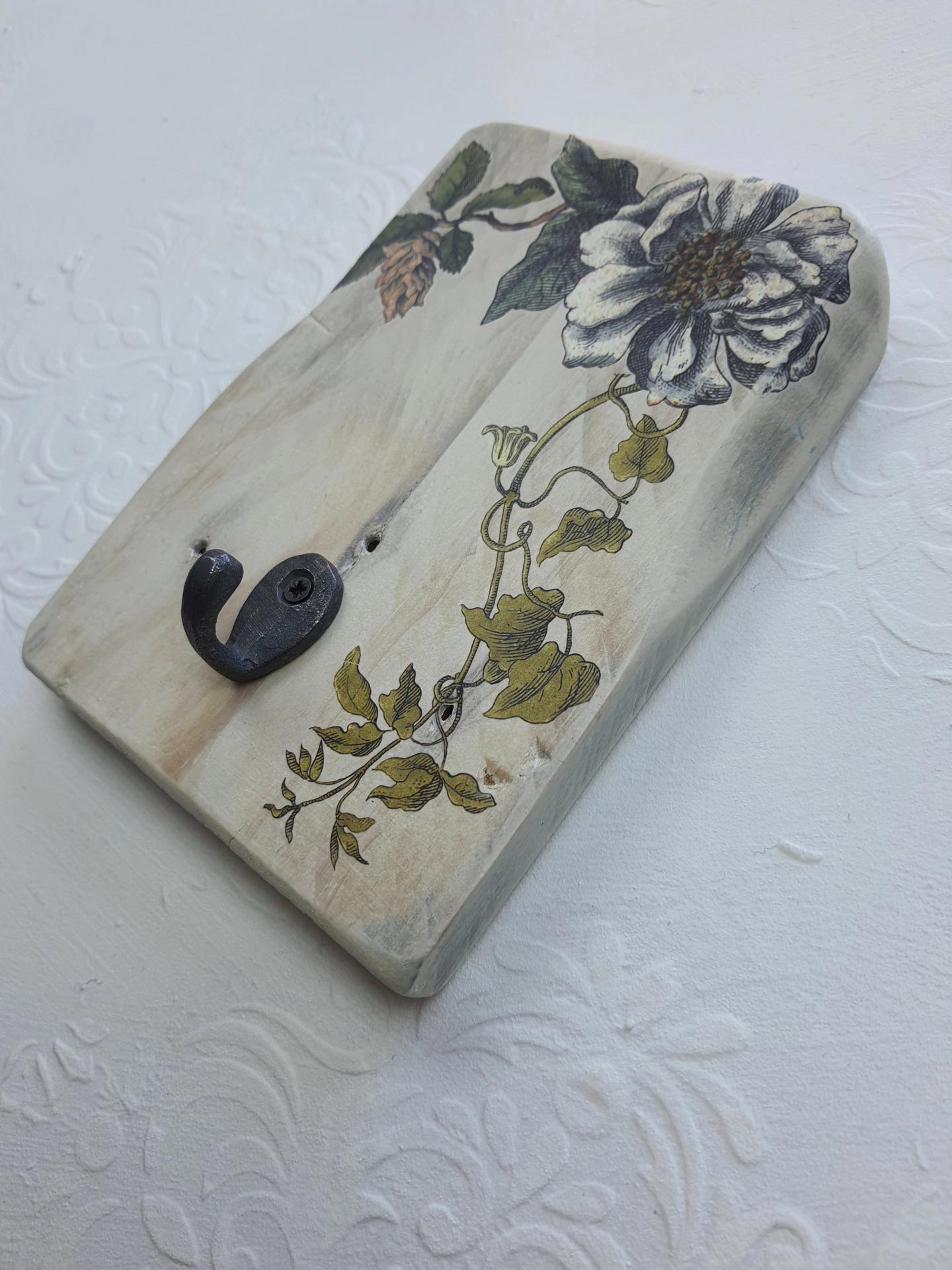 Masif Ahşap Beyaz Askı - tekli #3