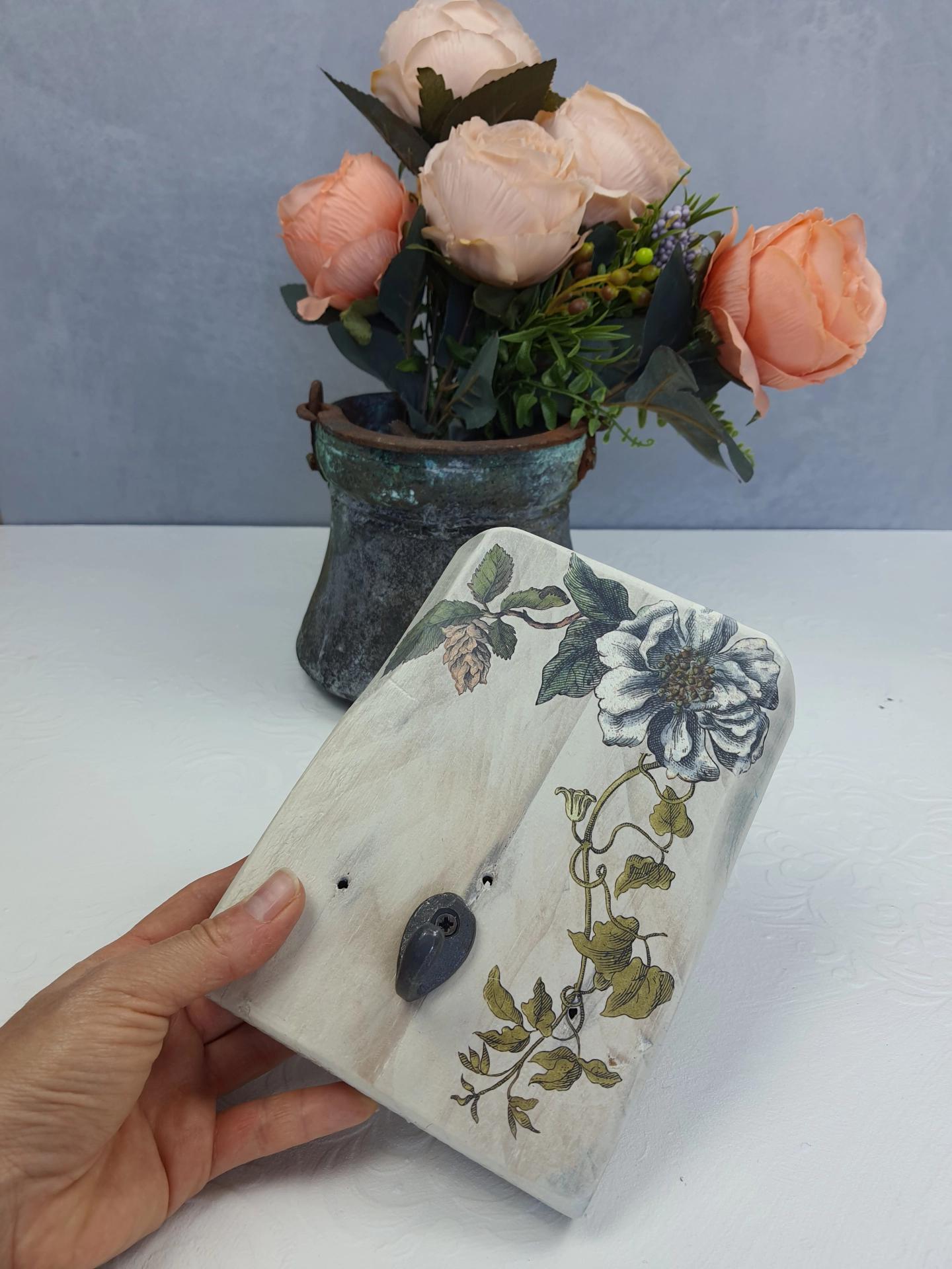 Masif Ahşap Beyaz Askı - tekli #3