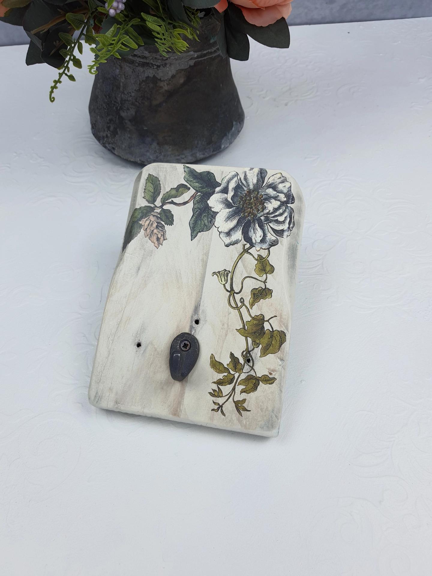 Masif Ahşap Beyaz Askı - tekli #3