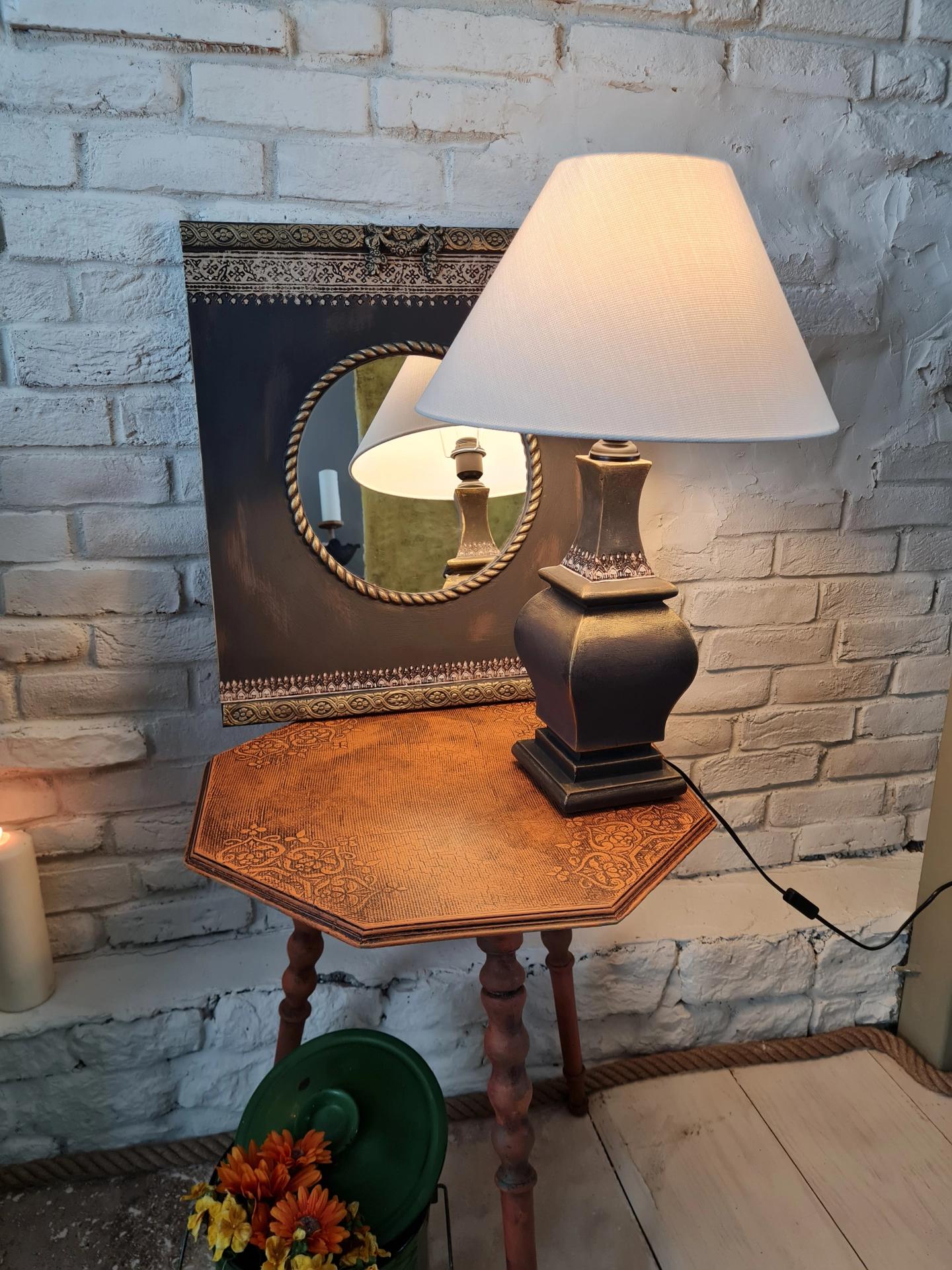 Graphite Ayna ve Abajur Takımı