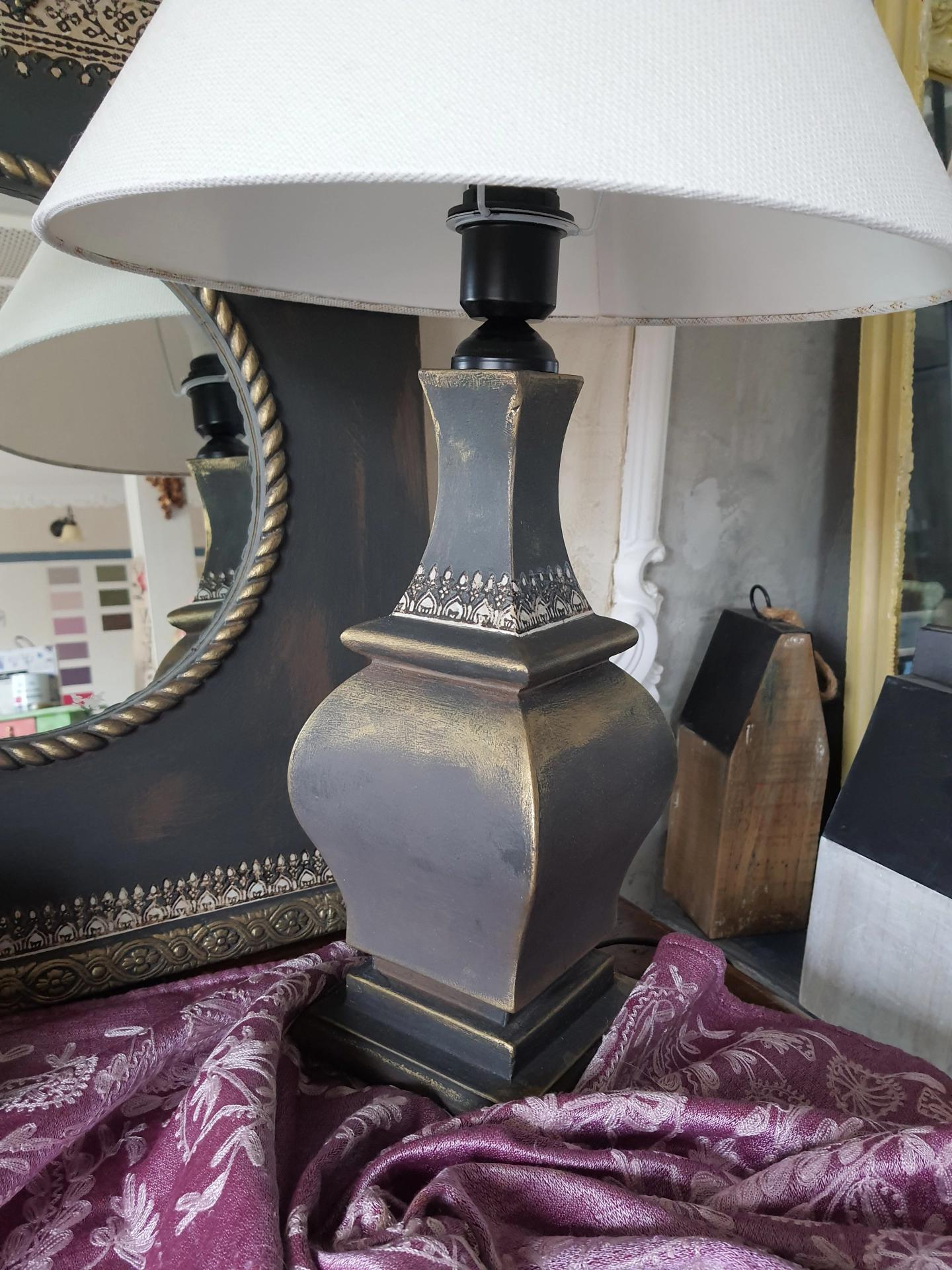 Graphite Ayna ve Abajur Takımı